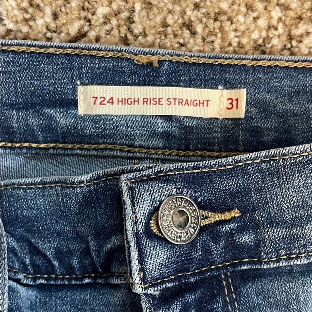 Women’s Mid-Blue Straight Leg Jeans - Picture 2 of 3